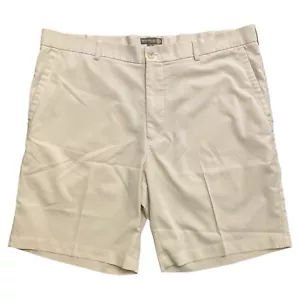 Peter Millar Shorts Mens 38 Khaki Beige e4 Wicking Performance 9" Golf Striped - Picture 1 of 11