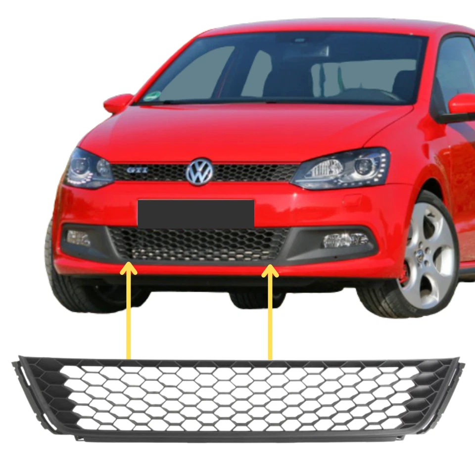 Stoßstange Gitter Blende Vorne Mitte Unten für VW Polo 6R GTi  6R0853677C9B9 - Bild 1 von 3