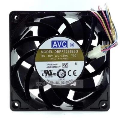 AVC DBPF1238B8G 12038 DC48V 4.50A 12CM 4-Pin Aluminum Frame Cooling Fan - Image 1 of 2