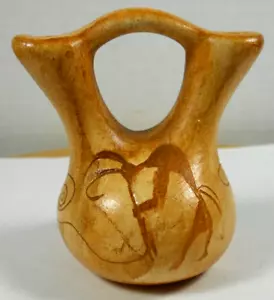 Mini jarrón de boda vintage de cerámica indígena navajo nativo americano firmado por Kokopelli - Imagen 1 de 6