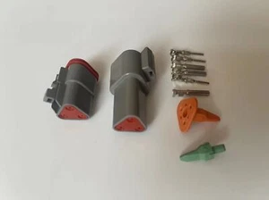 3 Pin For Deutsch DT04-3P DT06-3S waterproof electrical connector kit - Picture 1 of 4