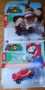 LOT Hot Wheels Nintendo Super Mario AND DK Character Cars 2021 Mix 1 Mario 1 DK - Picture 1 of 7