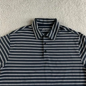 NEW Nike Golf Polo Shirt Mens Large Black White Striped FITDRY Athletic Stretch - Picture 1 of 12