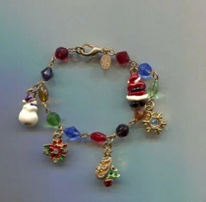 CHRISTOPHER RADKO CHRISTMAS CHARM CRYSTAL BRACELET - Picture 1 of 1