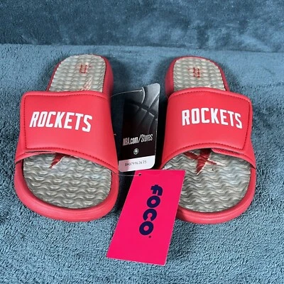 Houston Rockets Gel Slides Juvenil XL Talla 4-5 Rojo/Blanco Nuevo Foto 1 de 4