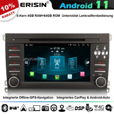8-Kern 64GB Android 13 Autoradio GPS Navi für Porsche Cayenne CarPlay DAB+DSP BT - Bild 1 von 4