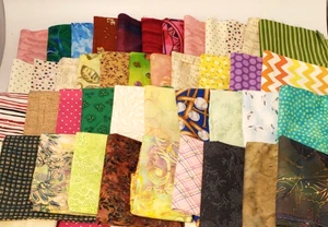 Stash Builder Fabric Lot Approx. 10 Yards Quilters Cotton Batik Novelty Floral - Picture 1 of 10