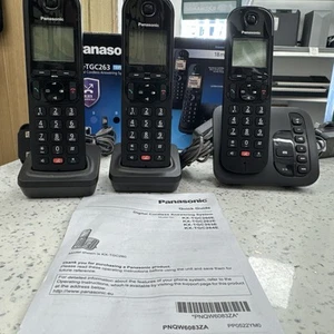 Panasonic KX-TGC263 Répondeur Téléphone Sans Fil TRIPLE SET Noir - Photo 1/15
