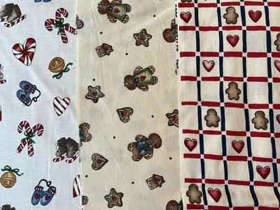 3+ yd Lot Dianna Marcum Marcus Brothers Gingerbread Peppermint Pal Cotton Fabric - Image 1 of 4
