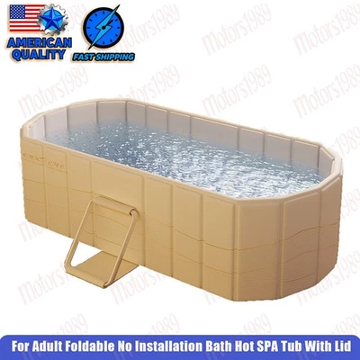 Bañera Portátil Apta para Adultos Plegable Sin Instalación Baño Bañera de hidromasaje SPA con TapaNUEVA Foto 1 de 4