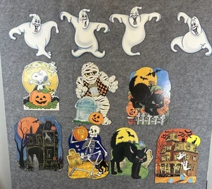 Lot 11 Vintage Halloween Cardboard Cutouts Wall Decorations Muppets - Picture 1 of 13
