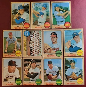 Vintage 1968 Topps Baseball 11-card High Number Lot *Vg-Ex* - Picture 1 of 5