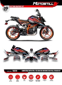FIT FOR KTM DUKE 125-200-250-390 / 2024 - 2025 GRAPHIC STICKER SET - DECAL KIT - Bild 1 von 9