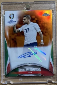 2024 Topps Chrome UEFA Euro Ciro Immobile Orange Refractor Auto 20/25 Italy - Picture 1 of 6