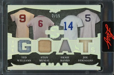 Leaf Spectacular Williams 2025, Musial, Banks, DiMaggio (2/15) GOATs usado en juegos Foto 1 de 2