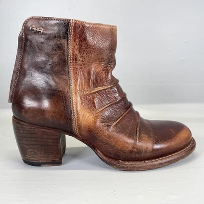 Botas Bed Stu Arcane para mujer talla 8,5 cuero marrón cremallera al tobillo acanaladas envejecidas Foto 1 de 4