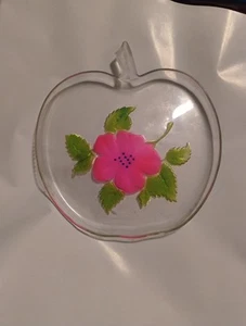 Vtg New Beginnings acrylic Cherry Blossom Salad Plate Clear Cottage Core Apple  - Picture 1 of 4