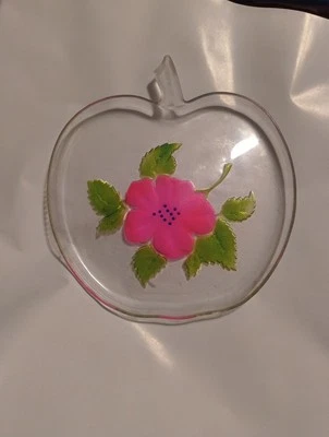 Vtg New Beginnings acrylic Cherry Blossom Salad Plate Clear Cottage Core Apple  - Image 1 of 4