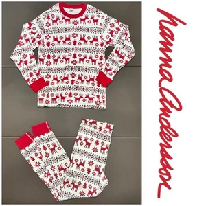 Hanna Andersson Adult Pajamas Xmas Dear Deer Matching Set Organic Cotton L & XXL - Picture 1 of 10