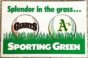 SAN FRANCISCO CHRONICLE-SPORTING GREEN-ORIGINAL ADVERTISING SIGN-GIANTS-A's - Picture 1 of 2