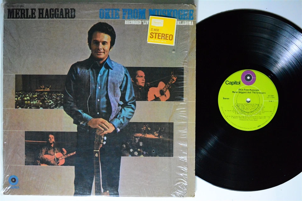 MERLE HAGGARD Okie From Muskogee CAPITOL LP VG+ SHRINK 1st press - Image 1 of 2