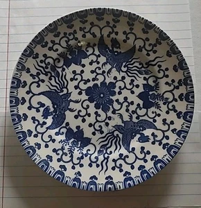 Flying Phoenix, Noritake Morimura Blue & White Bird Saucers 6”- Made In Japan - Picture 1 of 5