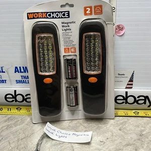 Work Choice Magnetic Work Lights 24 LED FLASHLIGHTS QTY 2 IN PACK NEW 45 LUMENS - Picture 1 of 6