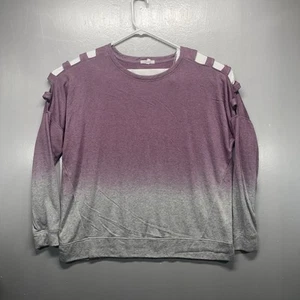 Maurices Sweater Women Plus Size 1 Purple Pullover Long Sleeve Cold Shoulder  - Picture 1 of 7