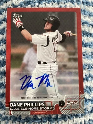 2015 Topps Pro Debut Red Auto 1/5 Dane Phillips #73 Auto Signed SSP SD Padres - Image 1 of 2