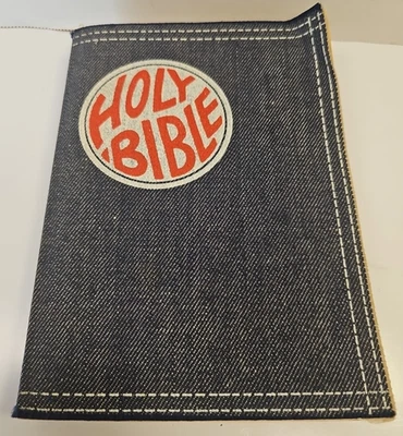 1970 Holy Bible New Testament Denim Cover Nelson - Image 1 of 4