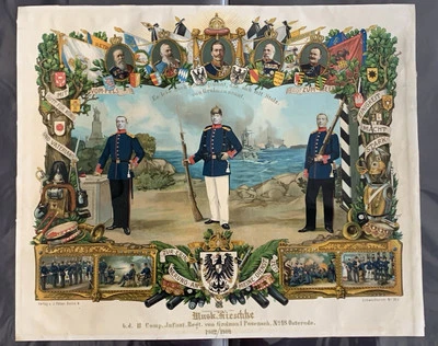 Rare Imperial German Army Remembrance of Service Certificate 1904 - Image 1 of 4