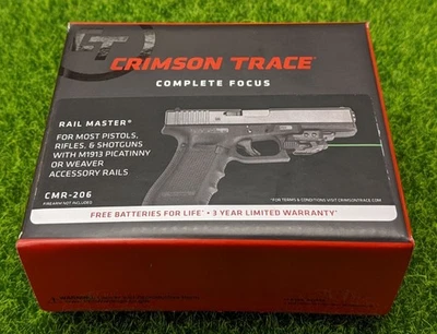 Mira laser verde universal Crimson Trace #01-3000227 Rail Master - CMR-206 - Imagem 1 de 4