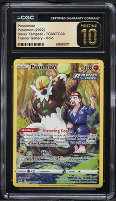 CGC Pristine 10 Passimian Full Art Silver Tempest 2022 Pokemon Card #TG08 - Image 1 of 2