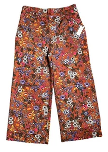 Anthropologie Maeve Floral Flower Power Wide Leg High Waist Crop Pants|Size:14 - Picture 1 of 24