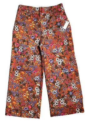 Anthropologie Maeve Floral Flower Power Wide Leg High Waist Crop Pants|Size:14 - Image 1 of 4