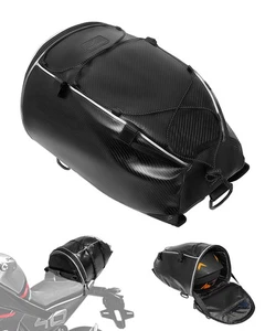 Luggage Travel Polyurethane Leather Motorcycle Tail Bag Durable - Picture 1 of 20