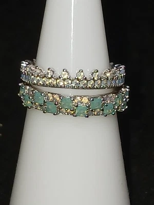 Bomb Party RBP7460 Sudden Sparkle - Mint Spinel And Cubic Zirconia Size 6 - Image 1 of 4