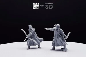 Armoured Wood Elf with Bows Davale Games 3D Printed With High Quality Resin - Picture 1 of 13