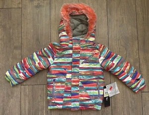 Spyder Girls Bitsy Lola Hooded Ski Jacket in Cute Multicolor Print - Picture 1 of 21