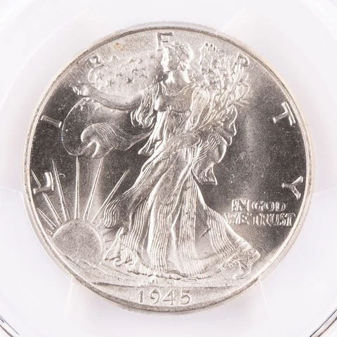 1945 Walking Liberty Half Dollar PCGS MS63 Silver Certified 50c Cover