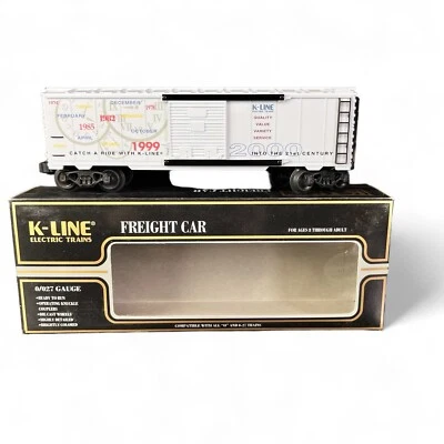 O Gauge K-Line Classic Box Car Railroad Train  K641-7404 1999 Holiday New In Box - Image 1 of 4