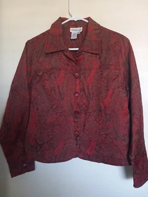 CHAQUETA BLAZER PAISLEY MANGA LARGA CON BOTONES DELANTEROS COLDWATER CREEK PS Foto 1 de 3