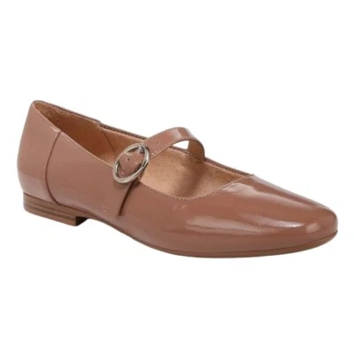 Naturalizer NWT Women's Leather Kelly Mary Jane Flat in Hazelnut Brown Sz 7W - Image 1 of 4