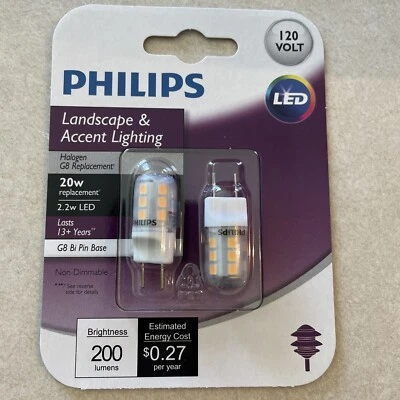 Philips LED 20-Watt T4 Bi-Pin Special Purpose Light Bulb Non-dimmable (2-Pack) - Image 1 of 4