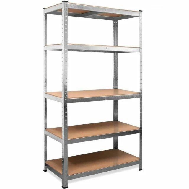Scaffale 5 ripiani metallo e legno 180x90cm carichi Pesanti Scaffalatura zincata