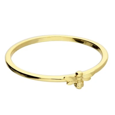 Anillo Abeja Chapado en Oro Amarillo 14ct Sello Hecho en Gran Bretaña Talla L - S Foto 1 de 3