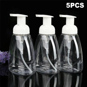 5PC Clear Gel Plastic Shower Foaming Bottle Soap Dispenser Liquid Pump Container - Picture 1 of 12