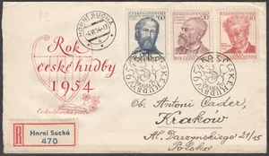 CZECHOSLOVAKIA 1954 FDC SC#658/60 FDC Year of Czech Music,” 1954. ..... - Picture 1 of 2
