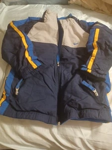 Nike Reversible Youth Size Medium 10/12 Puffer Jacket 381591-060 Blue/Black Coat - Picture 1 of 9