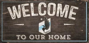 Minnesota United Welcome to Our Home 12" x 6" Wood Sign [NEW] MLS Plaque Wall - Picture 1 of 1